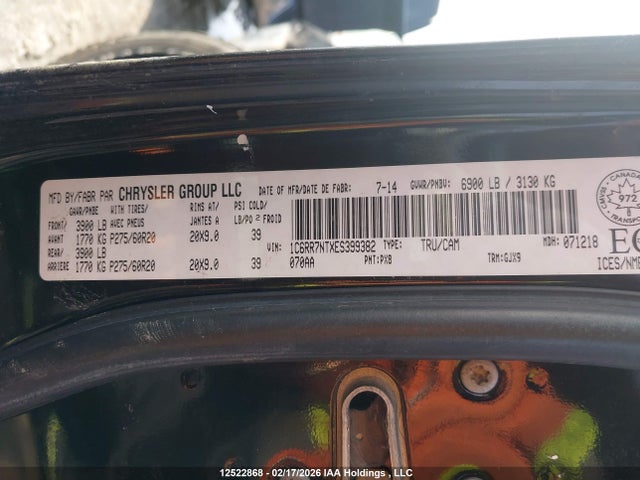 RAM 1500 Laramie 2014 1C6RR7NTXES399382 Image 9