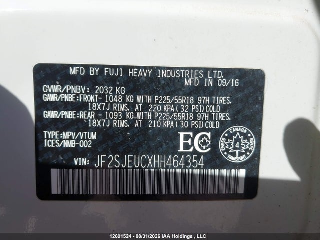 JF2SJEUCXHH464354 Subaru Forester 2.5i Touring