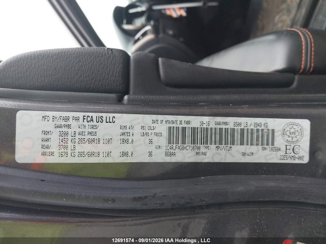 12691574 :رقم المزاد ، 1C4RJFAG8HC710700 vin ، 2017 Jeep Grand Cherokee Laredo مزاد بيع