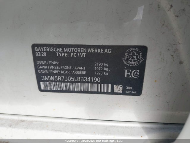 BMW 330i Xdrive 2020 3MW5R7J05L8B34190 Image 9