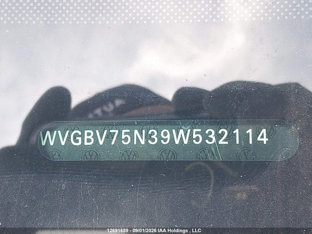 2009 Volkswagen Tiguan Se/sel მანქანა იყიდება აუქციონზე, vin: WVGBV75N39W532114, აუქციონის ნომერი: 12691659