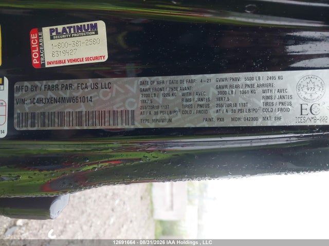 1C4HJXEN4MW661014 Jeep Wrangler Unlimited Sahara