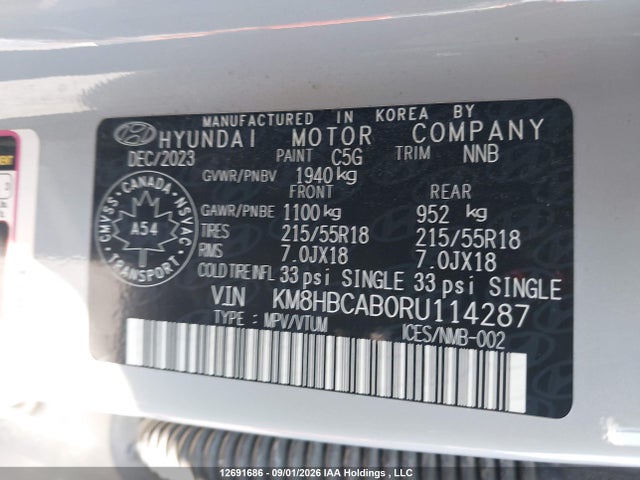 Hyundai Kona 2.0l Preferred 2024 KM8HBCAB0RU114287 Image 9