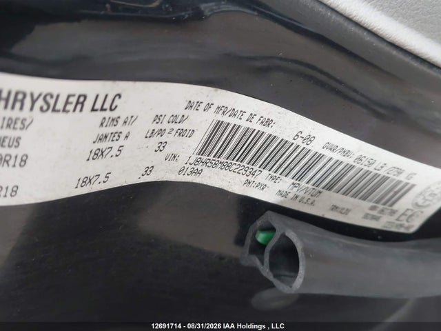 12691714 :رقم المزاد ، 1J8HR58M88C229347 vin ، 2008 Jeep Grand Cherokee Limited مزاد بيع