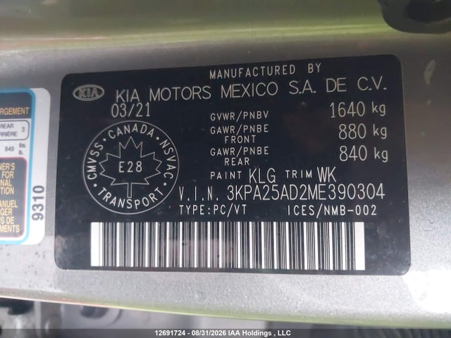 KIA RIO S 2021 3KPA25AD2ME390304 Image 9