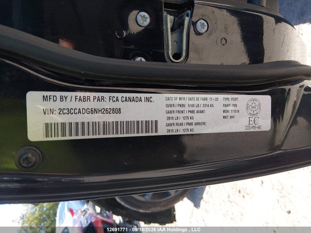 Продажа на аукционе авто 2022 Chrysler 300, vin: 2C3CCADG6NH262808, номер лота: 12691771