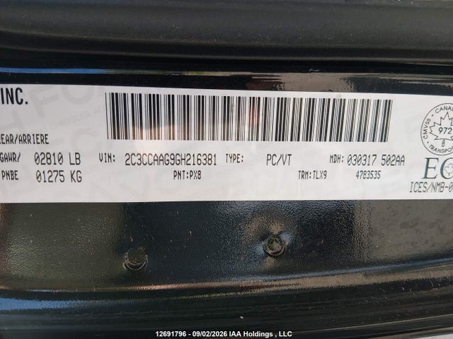 Aukcja sprzedaży 2016 Chrysler 300 Touring, vin: 2C3CCAAG9GH216381, numer aukcji: 12691796