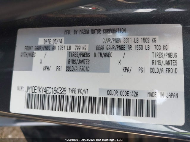 Mazda Mazda2 Sport 2014 JM1DE1KY4E0184328 Image 9
