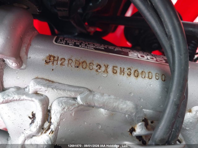 2005 Honda Honda მანქანა იყიდება აუქციონზე, vin: JH2RD062X5M300060, აუქციონის ნომერი: 12691870