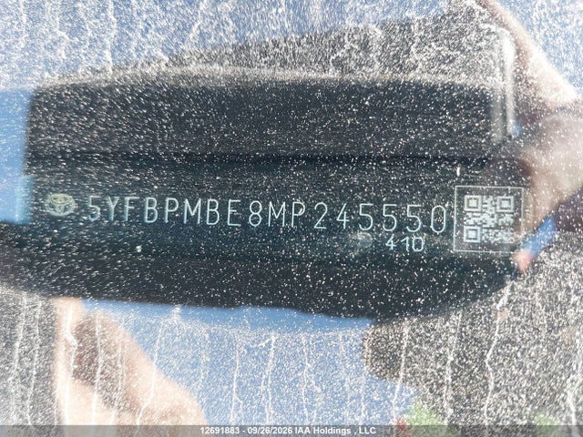 Aukcja sprzedaży 2021 Toyota Corolla Le, vin: 5YFBPMBE8MP245550, numer aukcji: 12691883