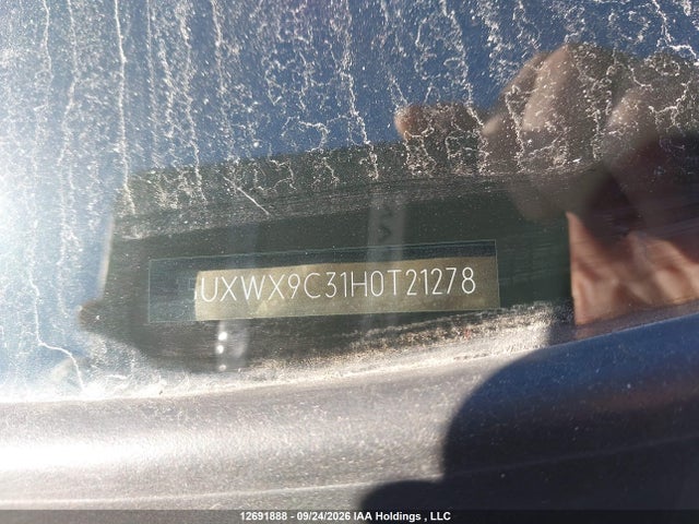 Aukcja sprzedaży 2017 Bmw X3 Xdrive28i, vin: 5UXWX9C31H0T21278, numer aukcji: 12691888