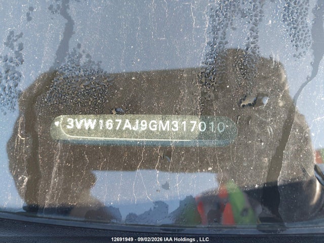 12691949 :رقم المزاد ، 3VW167AJ9GM317010 vin ، 2016 Volkswagen Jetta 1.4 Tsi Trendline/1.4 Tsi Trendline+ مزاد بيع