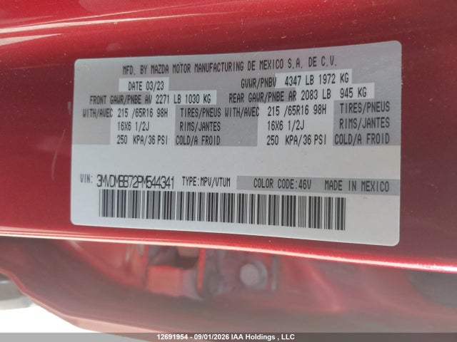 Aukcja sprzedaży 2023 Mazda Cx-30, vin: 3MVDMBB72PM544341, numer aukcji: 12691954