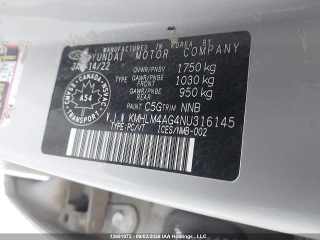 Hyundai ELANTRA SEL 2022 KMHLM4AG4NU316145 Image 9