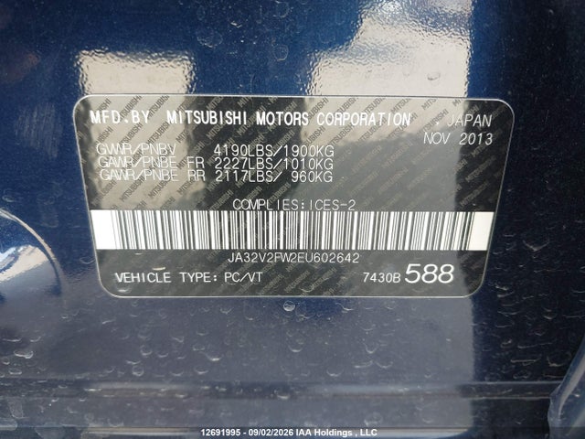 Mitsubishi Lancer Gt Awc/se Awc 2014 JA32V2FW2EU602642 Image 18