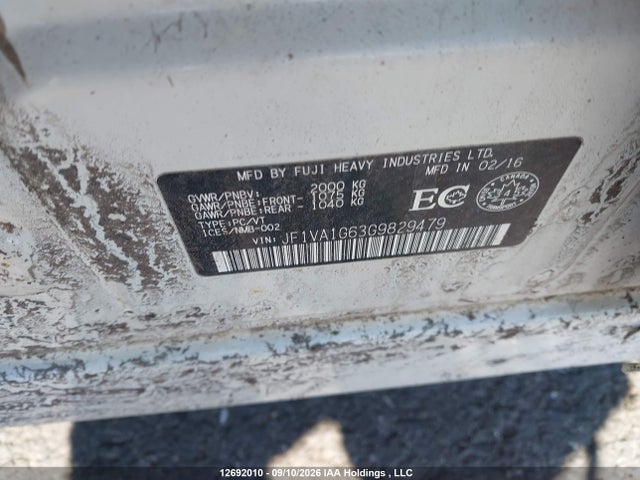 Subaru Wrx Limited 2016 JF1VA1G63G9829479 Image 20