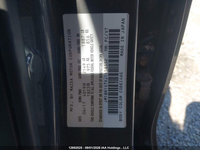 Aukcja sprzedaży 2018 Mazda Mazda3 50th Anniversary Edition/gs/se, vin: JM1BN1V7XJ1158332, numer aukcji: 12692025