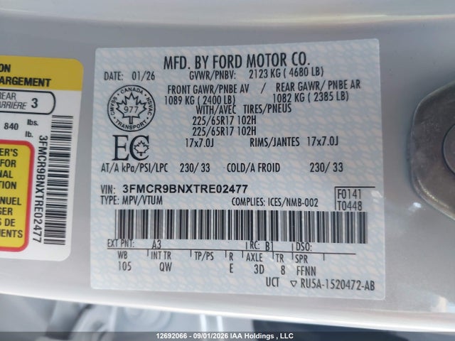 3FMCR9BNXTRE02477 Ford Bronco Sport Big Bend