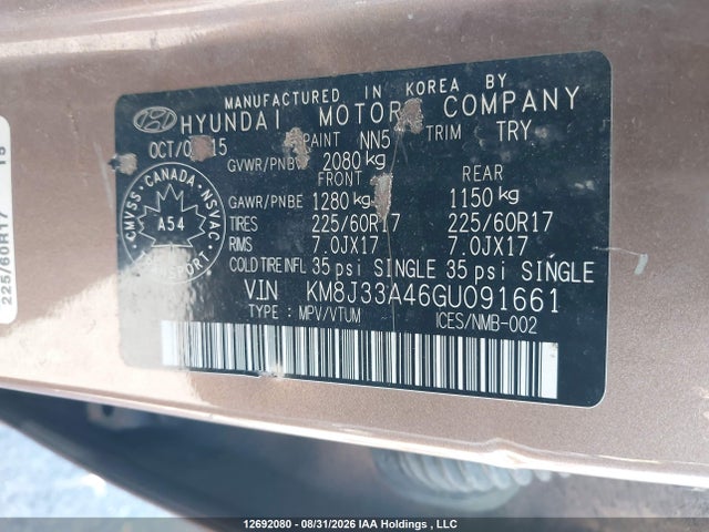 Hyundai Tucson Premium 2016 KM8J33A46GU091661 Image 9