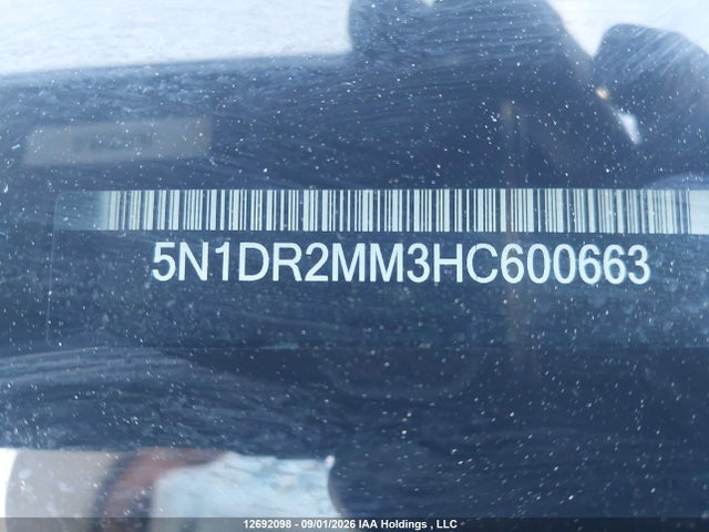 12692098 :رقم المزاد ، 5N1DR2MM3HC600663 vin ، 2017 Nissan Pathfinder S/sv/sl/platinum مزاد بيع