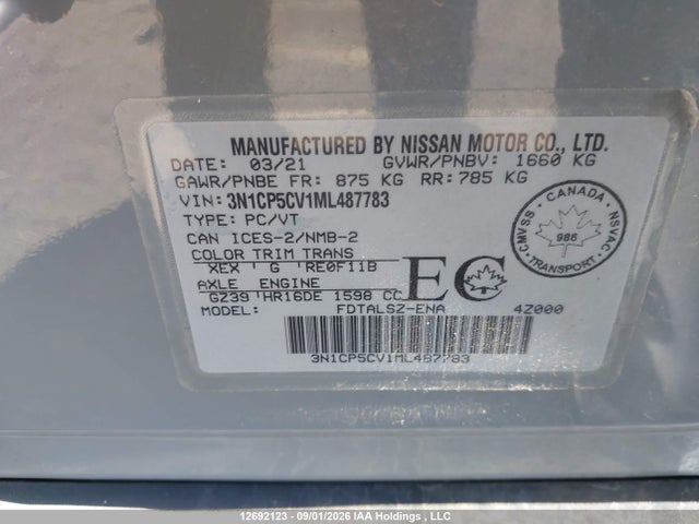 Nissan KICKS SV 2021 3N1CP5CV1ML487783 Image 18