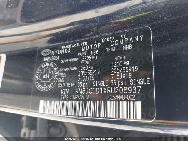 Hyundai Tucson 2024 KM8JCCD1XRU208937 Image 9