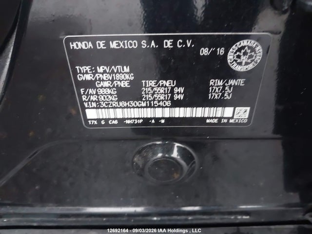 Honda HR-V LX 2016 3CZRU6H30GM115406 Image 9