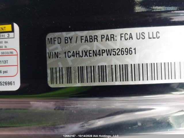 2023 Jeep Wrangler 4-door Sahara მანქანა იყიდება აუქციონზე, vin: 1C4HJXEN4PW526961, აუქციონის ნომერი: 12692167