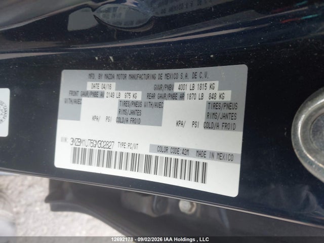 Mazda 3 SPORT 2016 3MZBM1U76GM302827 Image 9