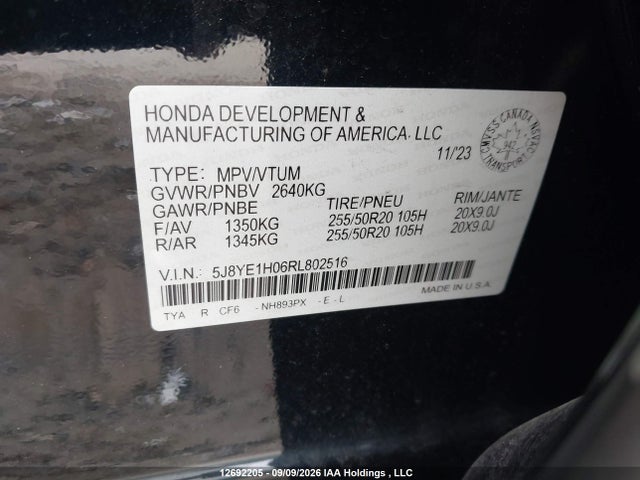 Продаж на аукціоні авто 2024 Acura Mdx, vin: 5J8YE1H06RL802516, номер лоту: 12692205