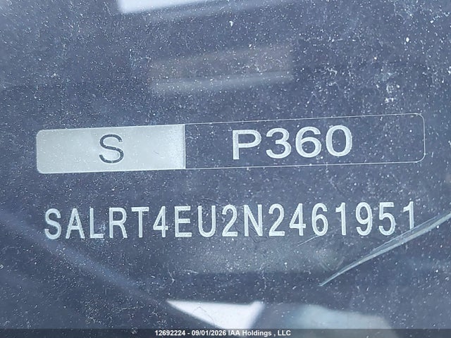 2022 Land Rover Discovery S R-dynamic მანქანა იყიდება აუქციონზე, vin: SALRT4EU2N2461951, აუქციონის ნომერი: 12692224