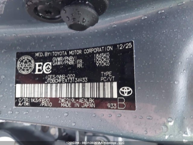 Toyota Corolla Le/se/xle 2026 JTDBCMFEXT3134933 Image 9