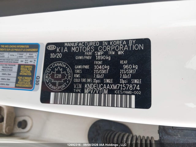 KNDEUCAAXM7157874 KIA SELTOS EX