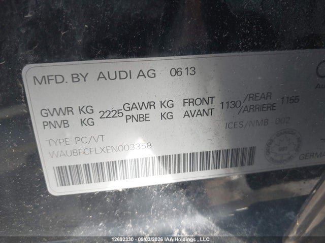 Aukcja sprzedaży 2014 Audi A4 Premium, vin: WAUBFCFLXEN003358, numer aukcji: 12692330