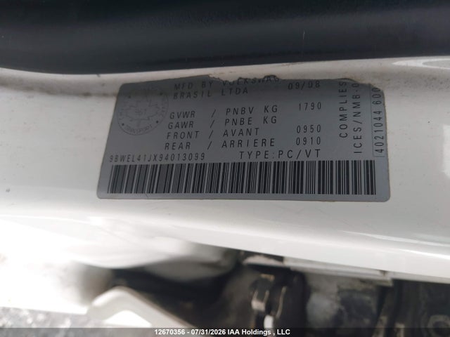 2009 Volkswagen City Golf 2.0l მანქანა იყიდება აუქციონზე, vin: 9BWEL41JX94013099, აუქციონის ნომერი: 12670356