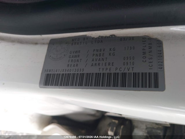 2009 Volkswagen City Golf 2.0l მანქანა იყიდება აუქციონზე, vin: 9BWEL41JX94013099, აუქციონის ნომერი: 12670356