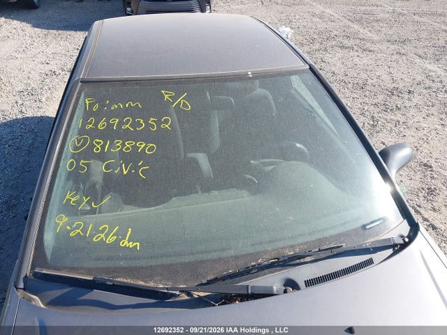 2005 Honda Civic Lx მანქანა იყიდება აუქციონზე, vin: 1HGEM22555L813890, აუქციონის ნომერი: 12692352