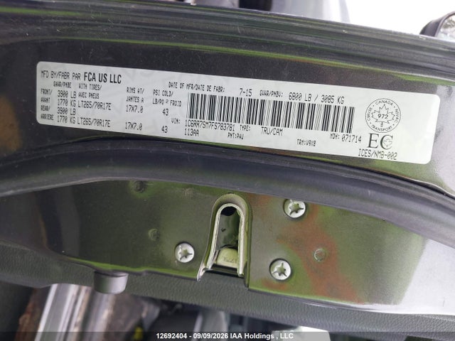 RAM 1500 St 2015 1C6RR7SM7FS783781 Image 9