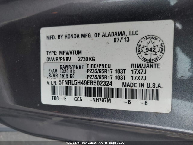 Honda ODYSSEY EX 2014 5FNRL5H49EB502324 Image 20