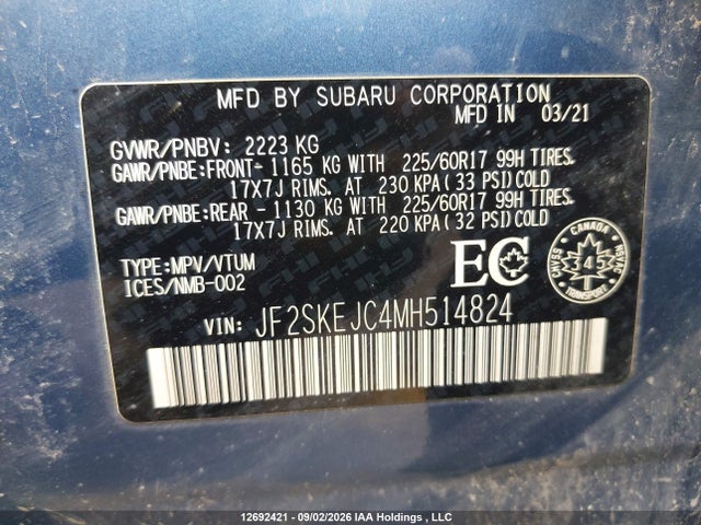 Subaru Forester Touring 2021 JF2SKEJC4MH514824 Image 18