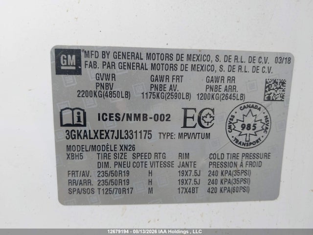 3GKALXEX7JL331175 GMC Terrain Denali