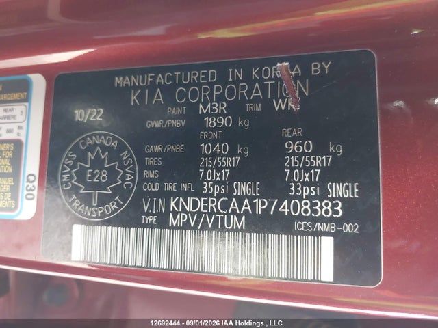 Aukcja sprzedaży 2023 Kia Seltos Ex/ex Premium, vin: KNDERCAA1P7408383, numer aukcji: 12692444