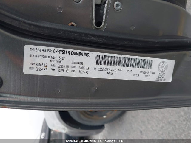12692449 :رقم المزاد ، 2C3CCACG5CH248431 vin ، 2012 Chrysler 300 Limited مزاد بيع