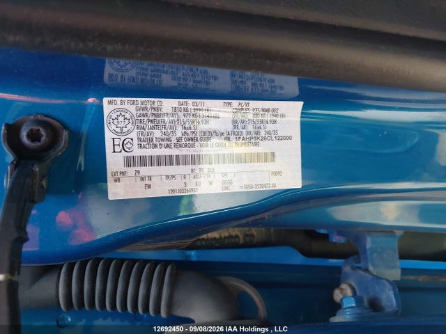 2012 Ford Focus მანქანა იყიდება აუქციონზე, vin: 1FAHP3K26CL122000, აუქციონის ნომერი: 12692450