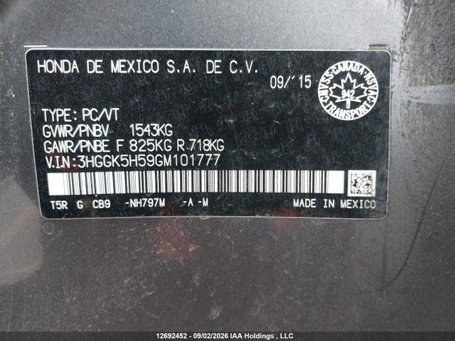 Honda FIT LX 2016 3HGGK5H59GM101777 Image 9