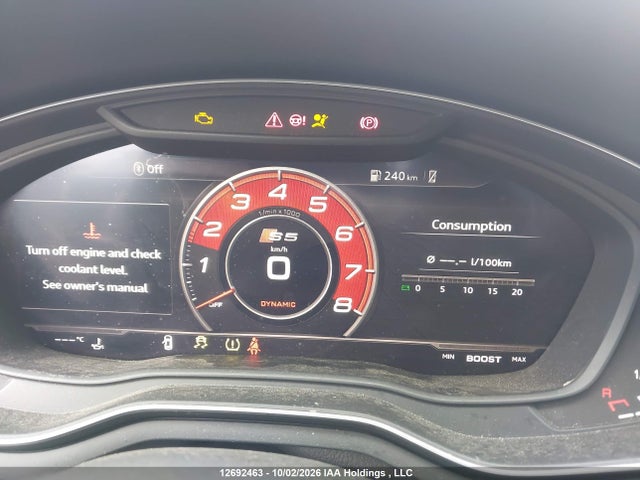 2019 Audi S5 Prestige მანქანა იყიდება აუქციონზე, vin: WAUC4CF50KA076267, აუქციონის ნომერი: 12692463