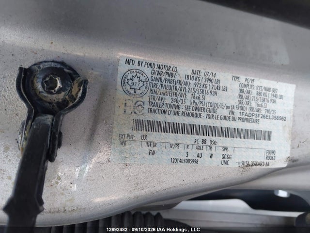 Продажа на аукционе авто 2014 Ford Focus Se, vin: 1FADP3F26EL358562, номер лота: 12692482
