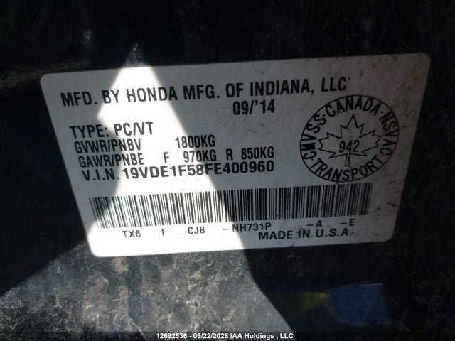 Acura Ilx Premium Package 2015 19VDE1F58FE400960 Image 9