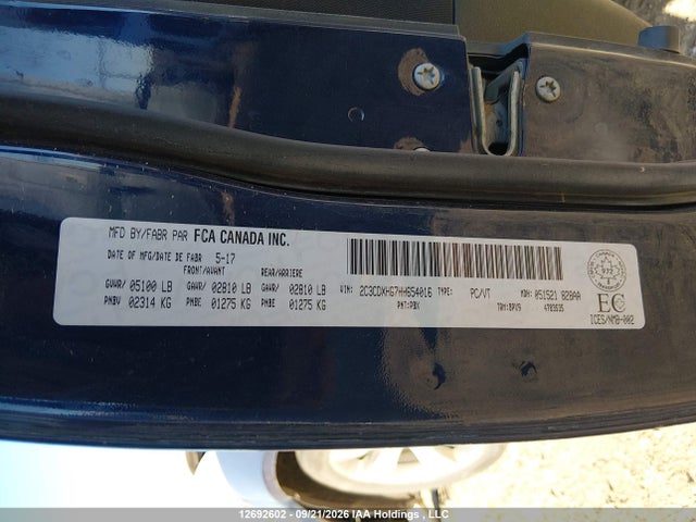 12692602 :رقم المزاد ، 2C3CDXHG7HH654016 vin ، 2017 Dodge Charger Sxt مزاد بيع