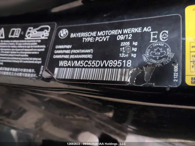 Aukcja sprzedaży 2013 Bmw X1 Xdrive35i, vin: WBAVM5C55DVV89518, numer aukcji: 12692633